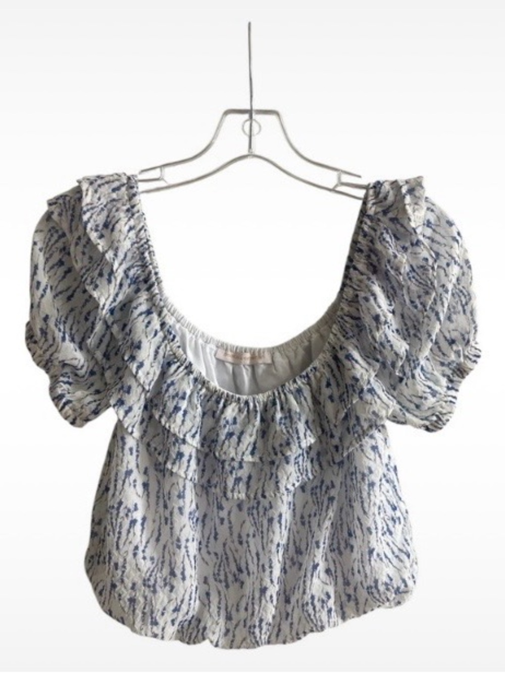 Pookie & Sebastian Regency Sophie Coquette Neo-Boho Chic Rapunzel Bubble Hem Top